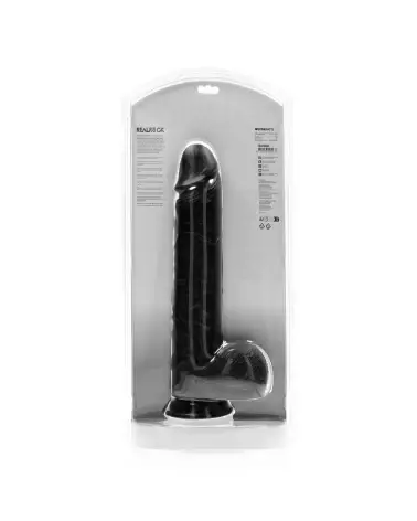 Image du Sextoy Réaliste Extra Large Noir 35,5 cm avec Testicules par RealRock-3