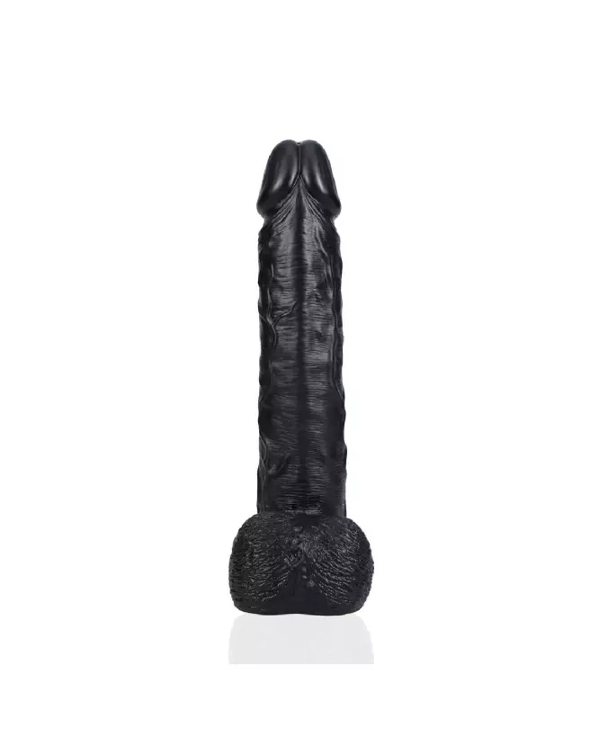 Image du Sextoy Réaliste Extra Large Noir 35,5 cm avec Testicules par RealRock-4