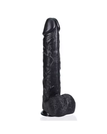 Extra Large Straight with Balls 15 / 38 cm Black de RealRock, sextoy réaliste haut de gamme-1