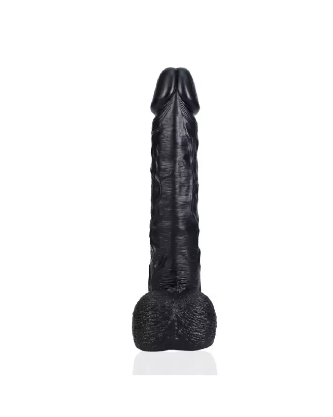 Extra Large Straight with Balls 15 / 38 cm Black de RealRock, sextoy réaliste haut de gamme-4