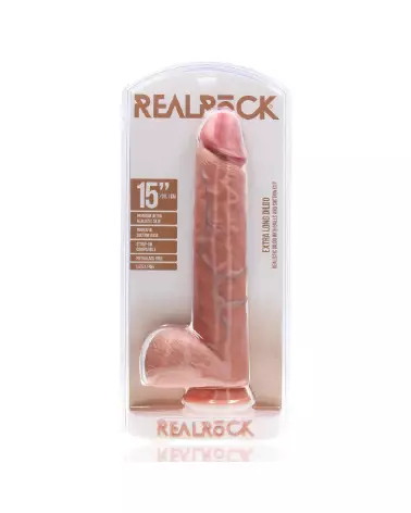 Image du sextoy réaliste Extra Large Straight with Balls 15 / 38 cm Flesh de RealRock by Shots-2