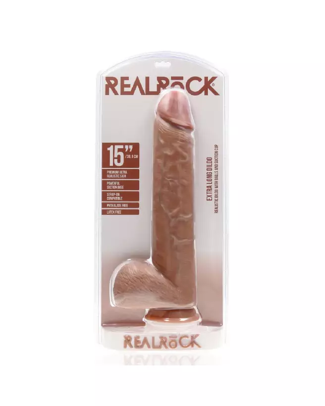 Image du sextoy Extra Large Straight with Balls 15 / 38 cm Tan de RealRock by Shots-2