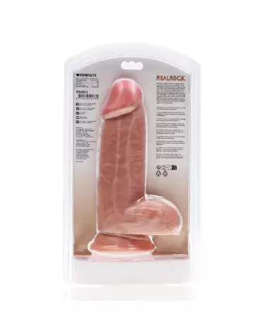 Image du dildo réaliste Extra Thick Straight with Balls 8 pouces Flesh de RealRock by Shots-3