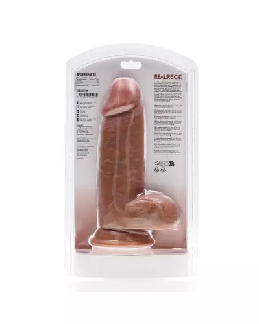 Image du dildo Extra Thick Straight with Balls 20.3 cm Tan de RealRock by Shots-3