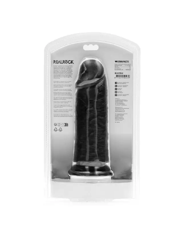 Dildo Réaliste Noir Extra Épais 8 Pouces de RealRock by Shots-3