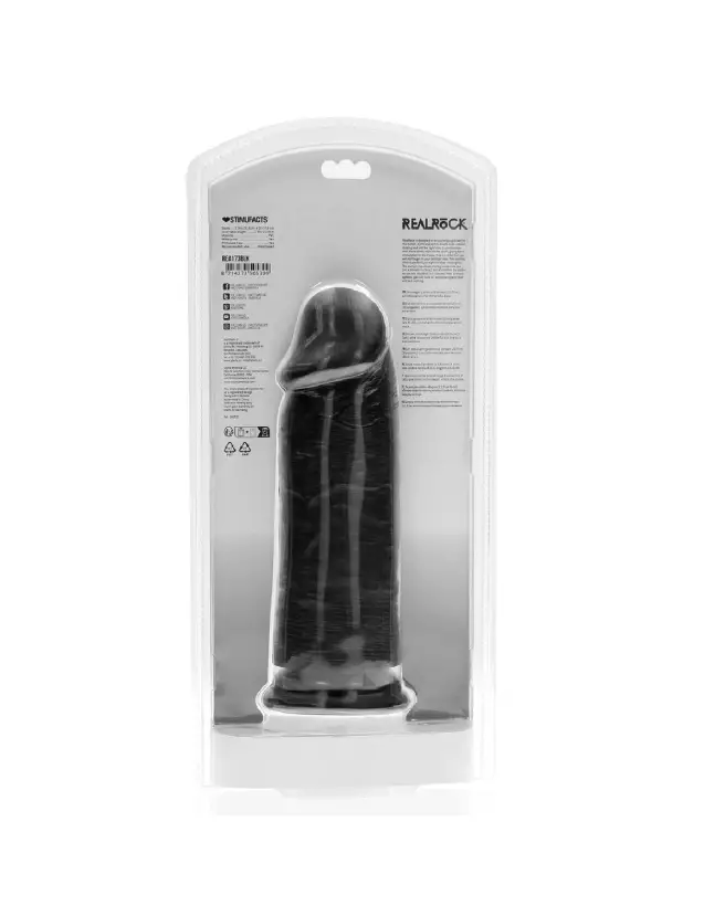 Extra Thick Straight 23 cm Noir Sextoy Réaliste RealRock by Shots-3