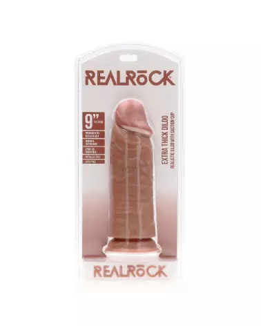Image Extra Thick Straight 9 / 23 cm Tan de RealRock, sextoy réaliste haut de gamme-2