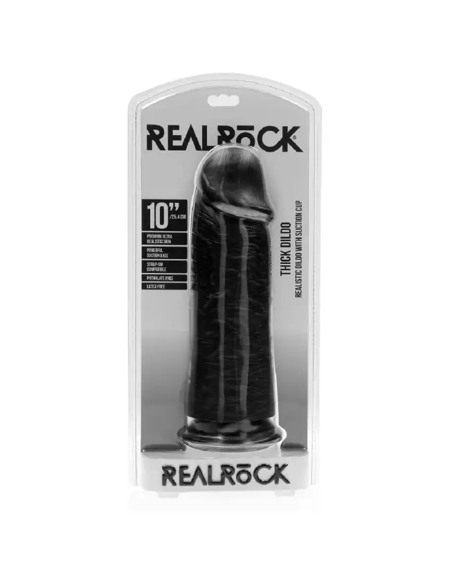 Extra Thick Straight without Balls 10 inch Black RealRock by Shots-2
