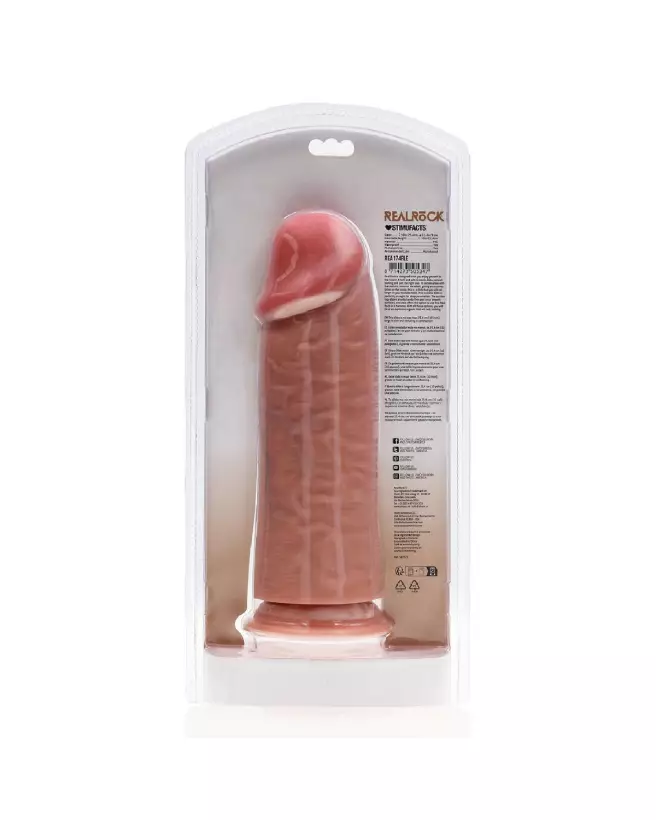 Dildo réaliste extra épais 10 pouces RealRock by Shots en silicone couleur chair-3