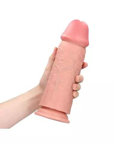 Dildo réaliste extra épais 10 pouces RealRock by Shots en silicone couleur chair-7
