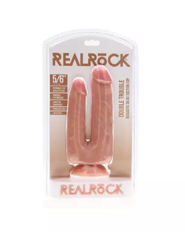 Double Trouble Dildo RealRock by Shots en chair, sextoy réaliste double extrémité-2