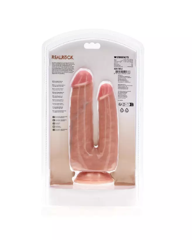 Double Trouble Dildo RealRock by Shots en chair, sextoy réaliste double extrémité-3