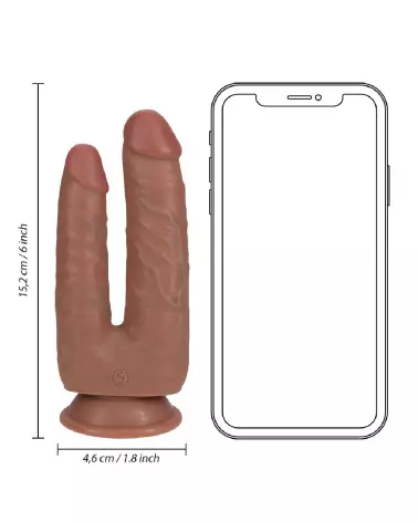 Double Trouble Dildo 5/6 12.7/15.2 cm Tan RealRock by Shots Sextoys Réalistes-6