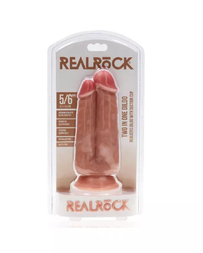 Dildo Two in One RealRock by Shots en chair, tailles 12,7 et 15,2 cm-2
