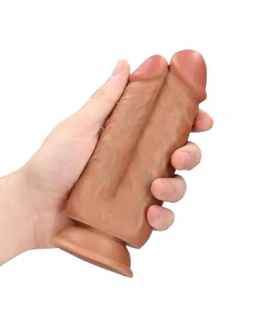 Image du Dildo Two in One 5/6 12,7/15,2 cm Tan de RealRock, sextoy réaliste et polyvalent-7