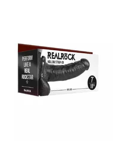 Image du Hollow Strap-On with Balls 7 pouces de RealRock, gode ceinture réaliste pour hommes-2