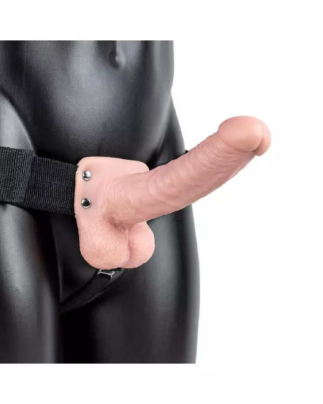 Hollow Strap-On with Balls 18 cm RealRock by Shots, Gode Ceinture Homme-4