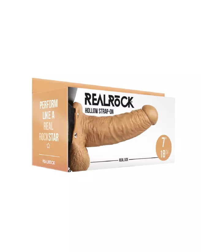 Image Hollow Strap-On with Balls 7 inch RealRock by Shots, gode ceinture réaliste pour homme-2