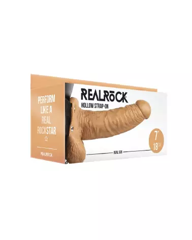 Image Hollow Strap-On with Balls 7 inch RealRock by Shots, gode ceinture réaliste pour homme-2