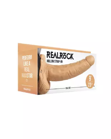 Image du Hollow Strap-On with Balls 9" de RealRock, Gode Ceinture Homme avec Testicules-2