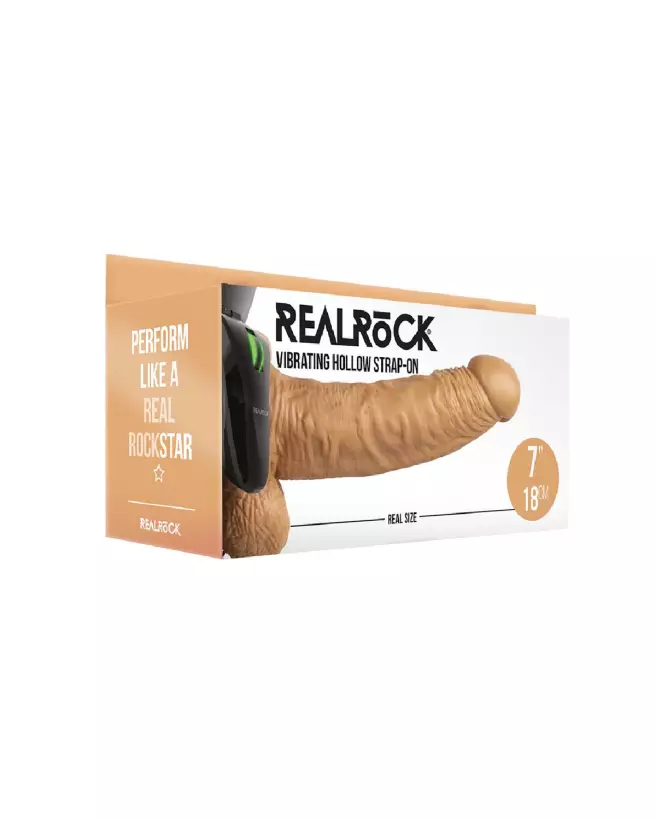 Image du Vibrating Hollow Strap-On avec Testicules de RealRock, gode ceinture creux vibrant pour hommes-2