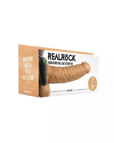Image du Vibrating Hollow Strap-On avec Testicules de RealRock, gode ceinture creux vibrant pour hommes-2