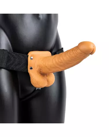 Image du Vibrating Hollow Strap-On avec Testicules de RealRock, gode ceinture creux vibrant pour hommes-4