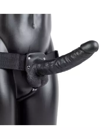 Image du Vibrating Hollow Strap-On with Balls de RealRock by Shots, harnais réaliste et vibrant pour hommes-4