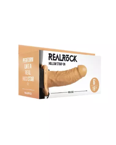 Image du Hollow Strap-On without Balls 6 pouces de RealRock, gode ceinture creux pour hommes-2