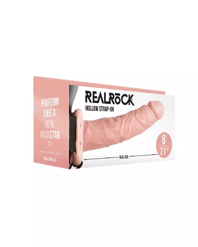 Gode ceinture creux RealRock sans testicules 8 pouces pour hommes-2