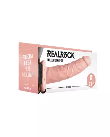 Gode ceinture creux RealRock sans testicules 8 pouces pour hommes-2