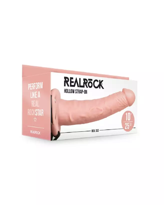 Hollow Strap-On sans Testicules 10 Inch RealRock by Shots pour Hommes-2