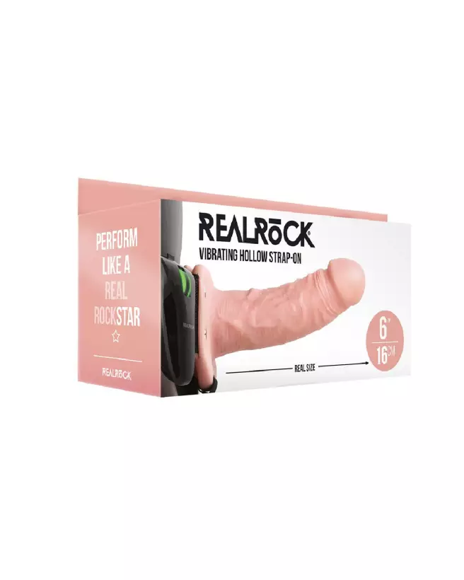 Image du Vibrating Hollow Strap-On 6 pouces RealRock by Shots sans testicules-2