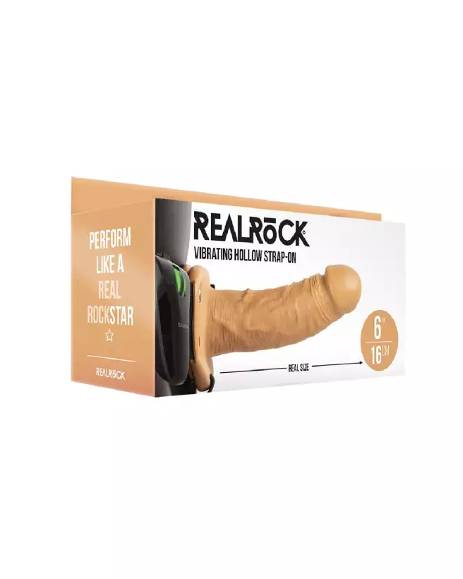 Vibrating Hollow Strap-On sans Balles de RealRock by Shots pour Homme-2
