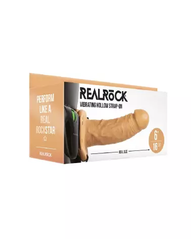 Vibrating Hollow Strap-On sans Balles de RealRock by Shots pour Homme-2
