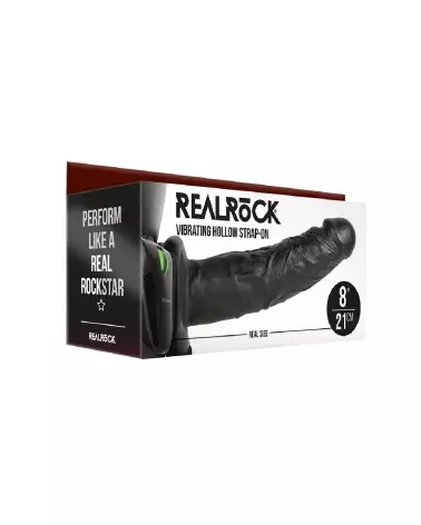 Gode Ceinture Vibrant Creux RealRock 8 pouces sans testicules-2