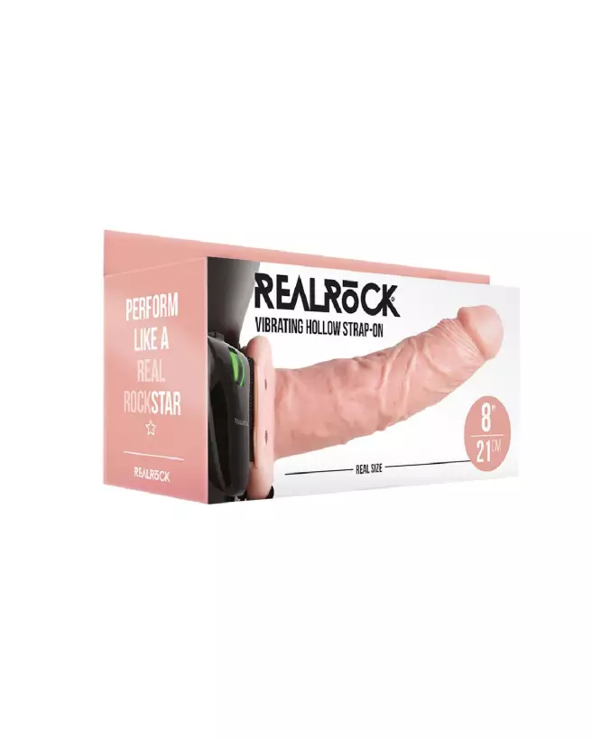 Vibrating Hollow Strap-On 8 Inch RealRock by Shots sans testicules-2