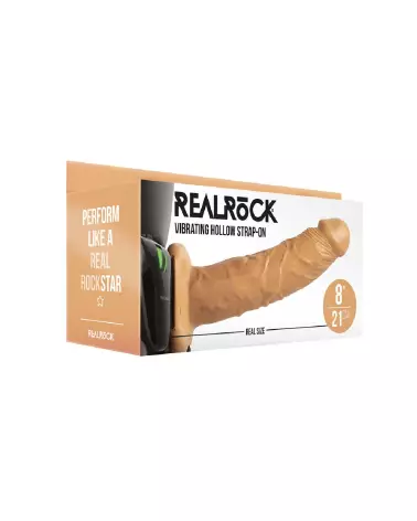 Vibrating Hollow Strap-On RealRock sans Testicules, Gode Ceinture Vibrant Homme-2