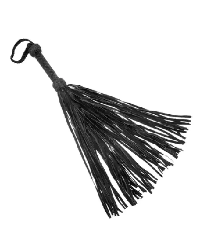 Fouet Leather Suede Flogger noir de Prowler Red pour BDSM-1