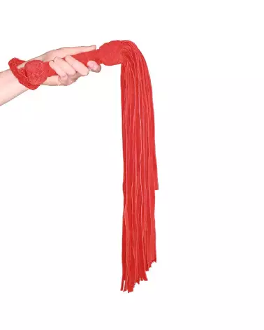 Image du Leather Suede Flogger Rouge par Prowler Red pour jeux BDSM-3
