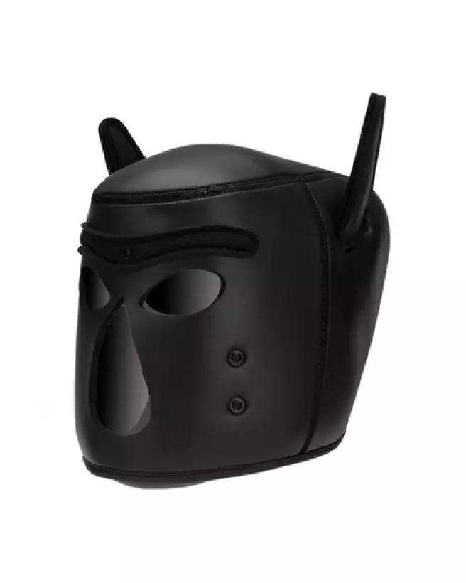 Masque de chiot en néoprène noir Prowler Red pour Pet Play-1