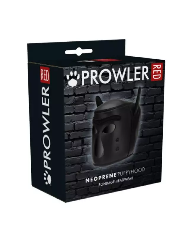 Masque de chiot en néoprène noir Prowler Red pour Pet Play-2