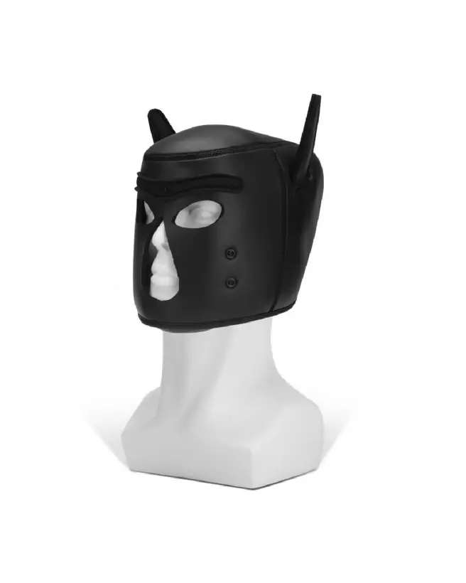 Masque de chiot en néoprène noir Prowler Red pour Pet Play-4