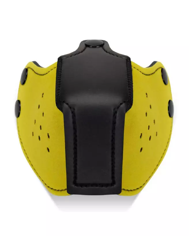 Harnais Museau Jaune Prowler Red en Cuir pour Pet Play-3