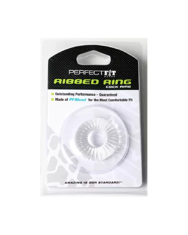 Image du Ribbed Ring Cockring en silicone par PerfectFitBrand, conçu pour améliorer l'endurance et le plaisir-2
