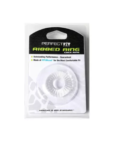 Image du Ribbed Ring Cockring en silicone par PerfectFitBrand, conçu pour améliorer l'endurance et le plaisir-2