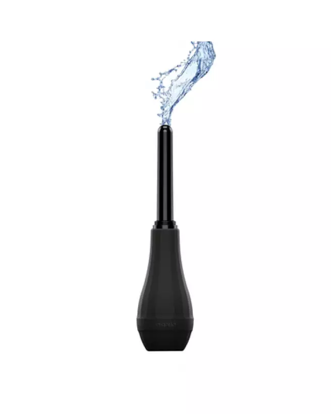 Image de la poire à lavement Ergoflo Extra en noir par PerfectFitBrand pour hygiène anale-1
