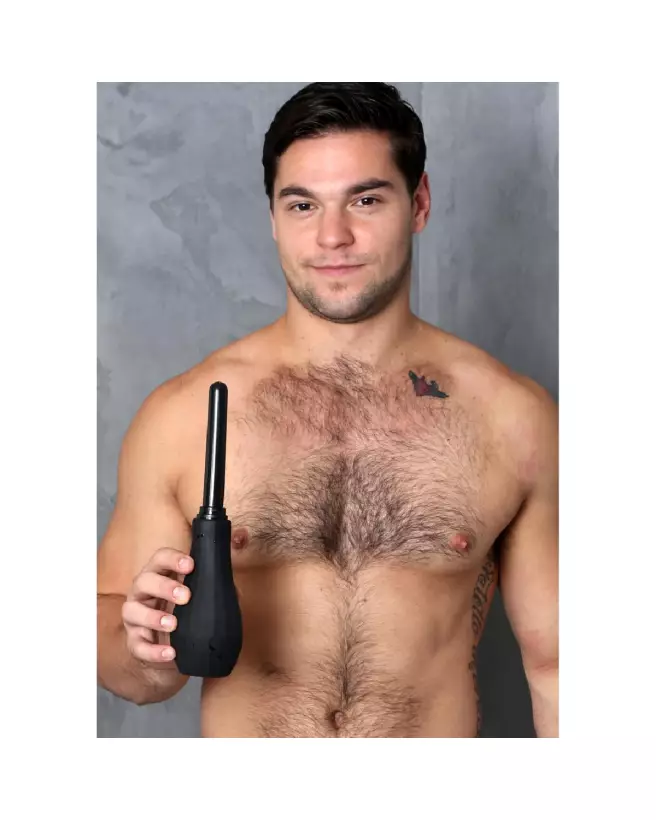 Image de la poire à lavement Ergoflo Extra en noir par PerfectFitBrand pour hygiène anale-3