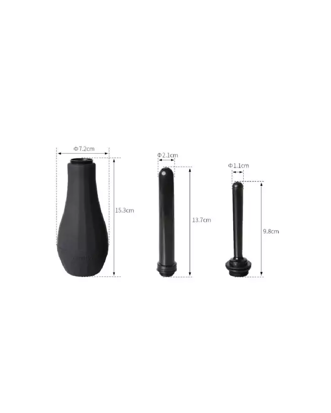 Image de la poire à lavement Ergoflo Extra en noir par PerfectFitBrand pour hygiène anale-5