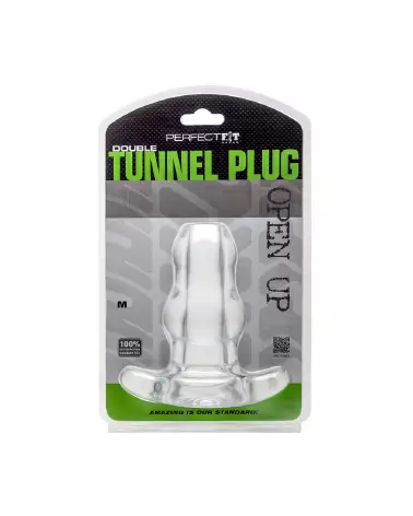 Double Tunnel Plug Hollow Butt Plug Taille M par PerfectFitBrand pour exploration anal-2